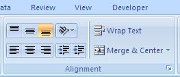 Menu Wrap Text Excel